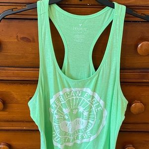 American Eagle Favorite Graphic Tank in Lime Green